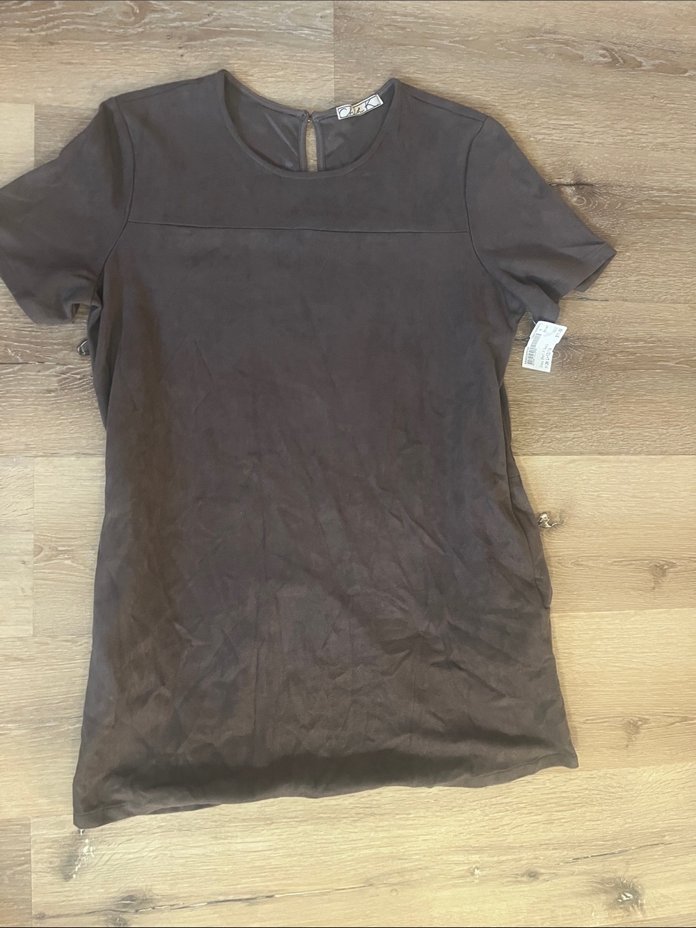 Dark brown suede TShirt Dress